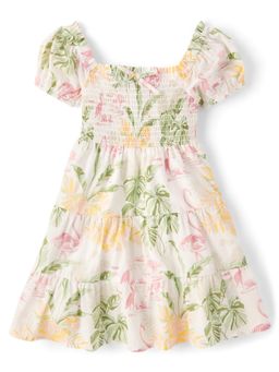 The Children's Place - Girls Matching Family Tropical Smocked Tiered Dress