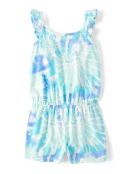 The Children's Place - Girls Tie & Dye Print Flutter Romper
