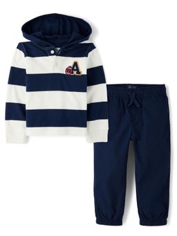 The Children's Place - Boys Varsity Navy Blue Hoodie and Pant