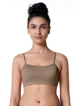 BLOSSOM - Single Layered Cotton Slip On Beginners Bra Starters Camel Brown