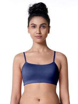 BLOSSOM - Single Layered Cotton Slip On Beginners Starters Bra Navy Blue