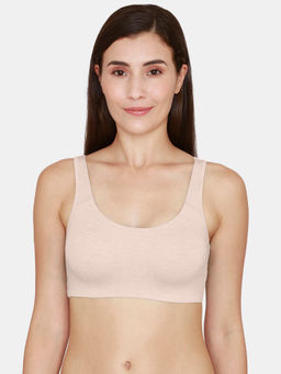Zivame - Coucou by Zivame Essentials Double Layered Non Wired 3-4th Coverage Slip On Bra - Pink Lady