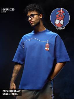 The Souled Store - Official Marvel Spider-Man: Hero Chibi Men Oversized T-Shirts