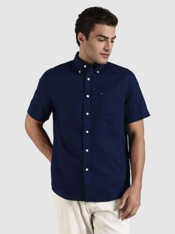 Tommy Hilfiger - Men Solid Regular Fit Linen Shirt