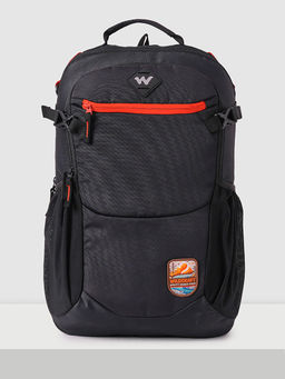 WILDCRAFT - Black Solid Polyester Backpack