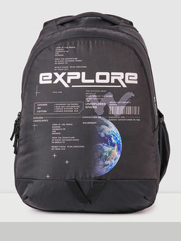 WILDCRAFT - Black Printed Polyester Backpack