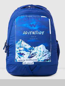 WILDCRAFT - Navy Blue Printed Polyester Backpack