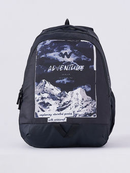 WILDCRAFT - Black Printed Polyester Backpack