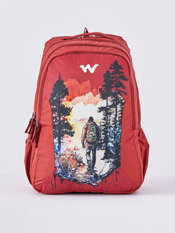 WILDCRAFT - Rust Printed Polyester Backpack