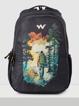 WILDCRAFT - Black Printed Polyester Backpack