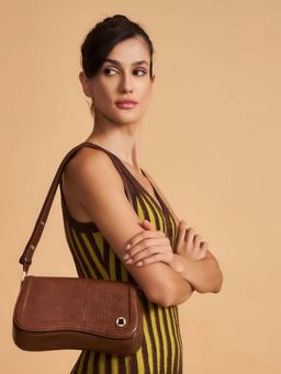 Hamster London - Brown Textured Pu Sling Bag