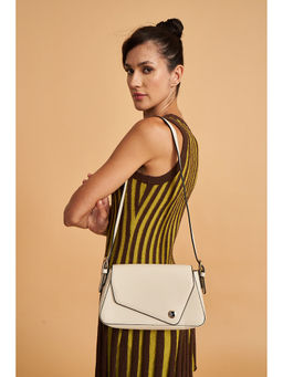 Hamster London - Off White Solid Pu Sling Bag