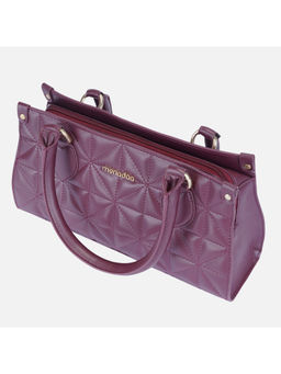 MONADAA - Maroon Textured Polyester Handheld Bag and Detachable Strap