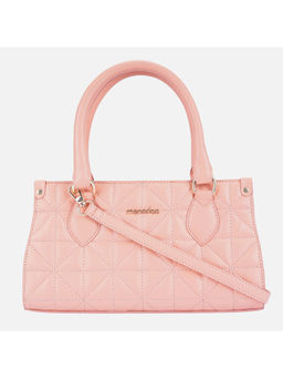 MONADAA - Peach Textured Polyester Handheld Bag and Detachable Strap
