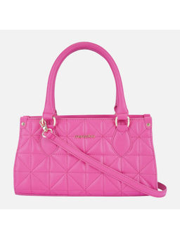 MONADAA - Pink Textured Polyester Handheld Bag and Detachable Strap
