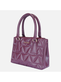 MONADAA - Maroon Textured Polyester Handheld Bag
