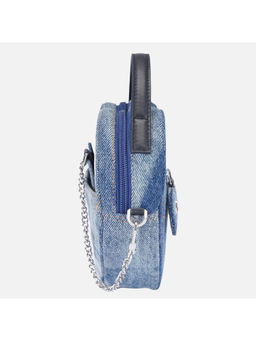MONADAA - Blue Solid Polyester Handheld Bag and Detachable Strap