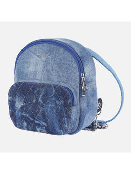 MONADAA - Blue Solid Polyester Backpack