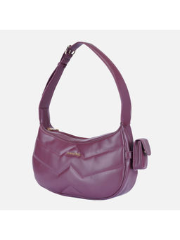 MONADAA - Maroon Solid Polyester Handheld Bag