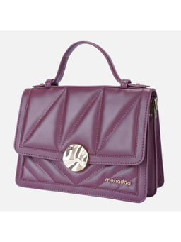 MONADAA - Maroon Solid Polyester Handheld Bag and Detachable Strap