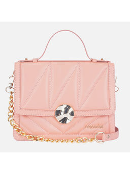 MONADAA - Peach Solid Polyester Handheld Bag and Detachable Strap