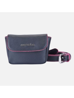 MONADAA - Black Solid Polyester Belt Bag
