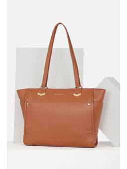 Van Heusen - Brown Solid Polyester Handbag