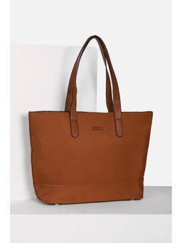 Van Heusen - Brown Solid Polyester Handbag