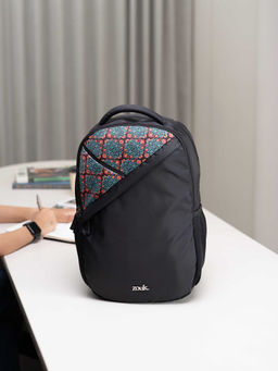 Zouk - Green Printed Jute Backpack