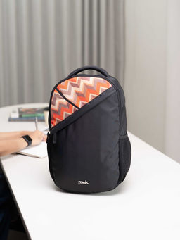 Zouk - Orange Printed Jute Backpack