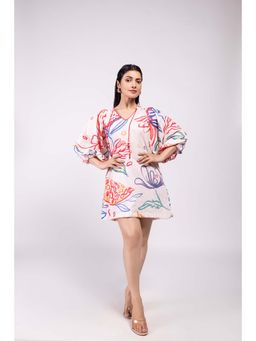 Poppi - Anaar Printed Pink Mini Dress