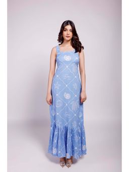 Poppi - Seascape Blue Maxi Dress