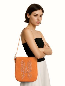 Hidesign - Aztec 01 Genuine Leather Womens Shoulder Bag - Yellow