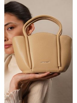 MINI WESST - Barbara Bucket Handbag With Detachable Strap - Beige