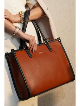 MINI WESST - Hannah Classic Tote Bag With Detachable Strap - Brown