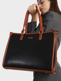 MINI WESST - Hannah Classic Tote Bag With Detachable Strap - Black