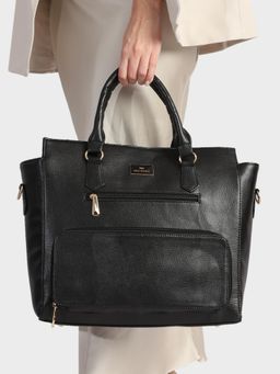 MINI WESST - Hilary Classic Lunch Tote Bag With Detachable Strap - Black