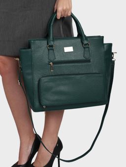 MINI WESST - Hilary Classic Lunch Tote Bag With Detachable Strap - Green