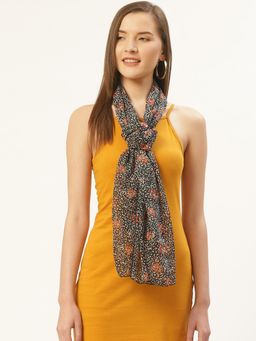 Trend Arrest - Black Abstract Print Scarf