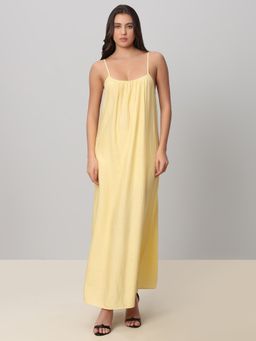 VERO MODA - Yellow Viscose Casual Dress