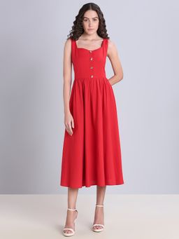 VERO MODA - Red Cotton Casual Dress