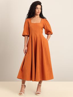 VERO MODA - Orange Cotton Casual Dress