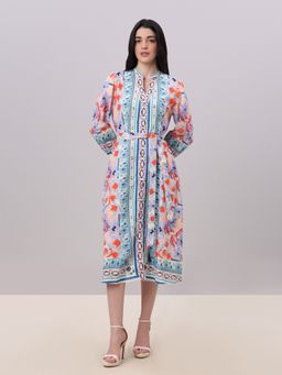 VERO MODA - Multi-Color Cotton Casual Dress with Belt