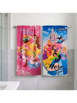 Athom Living - Disney Princess Kids Bath Towel Perfect for Kids (Pack Of 2) (M)