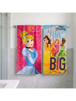 Athom Living - Disney Princess Kids Bath Towel Perfect for Kids (Pack Of 2) (M)