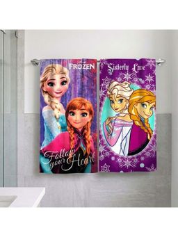 Athom Living - Disney Frozen Sisters Themed Bath Towel Kids (Pack Of 2) (M)