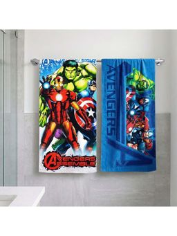 Athom Living - Marvels Avengers Themed Kids Bath Towel 350 Gsm (Pack Of 2) (M)