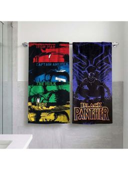 Athom Living - Marvels Avengers with Black Panther Themed Bath Towel Kids (Pack Of 2) (M)