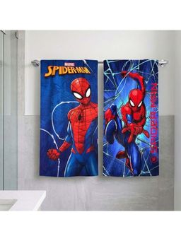 Athom Living - Marvels Spiderman Themed Kids Bath Towel, 350 Gsm (Pack Of 2) (M)