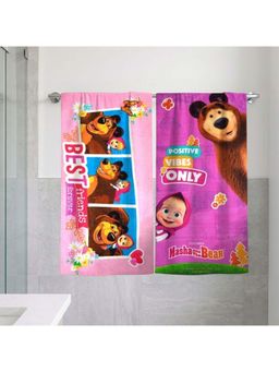 Athom Living - Masha and The Bear Themed Bath Towel Kids (Pack Of 2) (M)